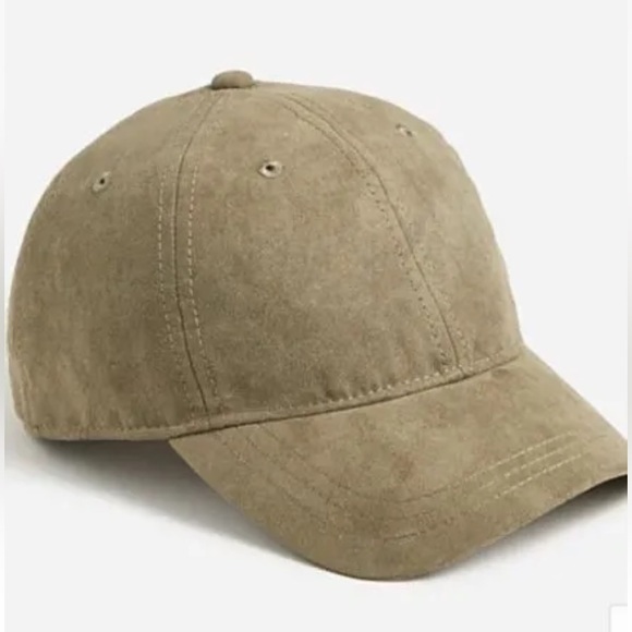 $59.50 JCrew Faux Suede Adjustable Warm Bayleaf Olive Green Baseball Cap Hat NEW - Picture 1 of 9